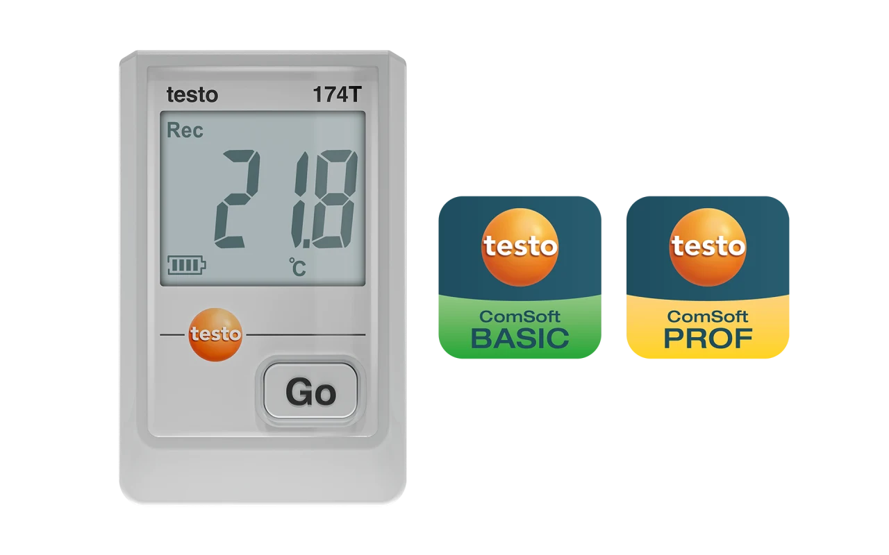 Testo 174 T - Miniaturní záznamník teploty s USB-C a softwarem pro PC