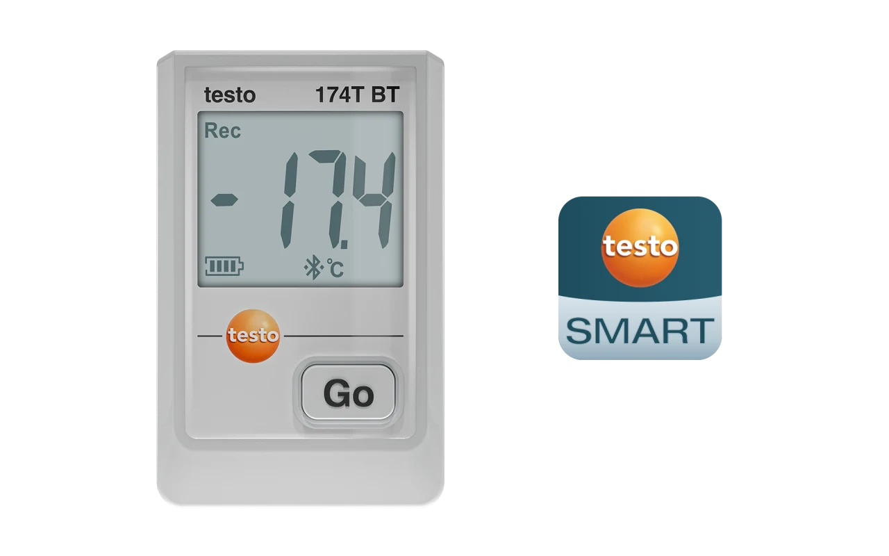 Testo 174 T BT - Miniaturní záznamník pro měření teploty s Bluetooth® a připojením k aplikaci